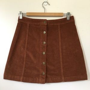 High waisted button up skirt